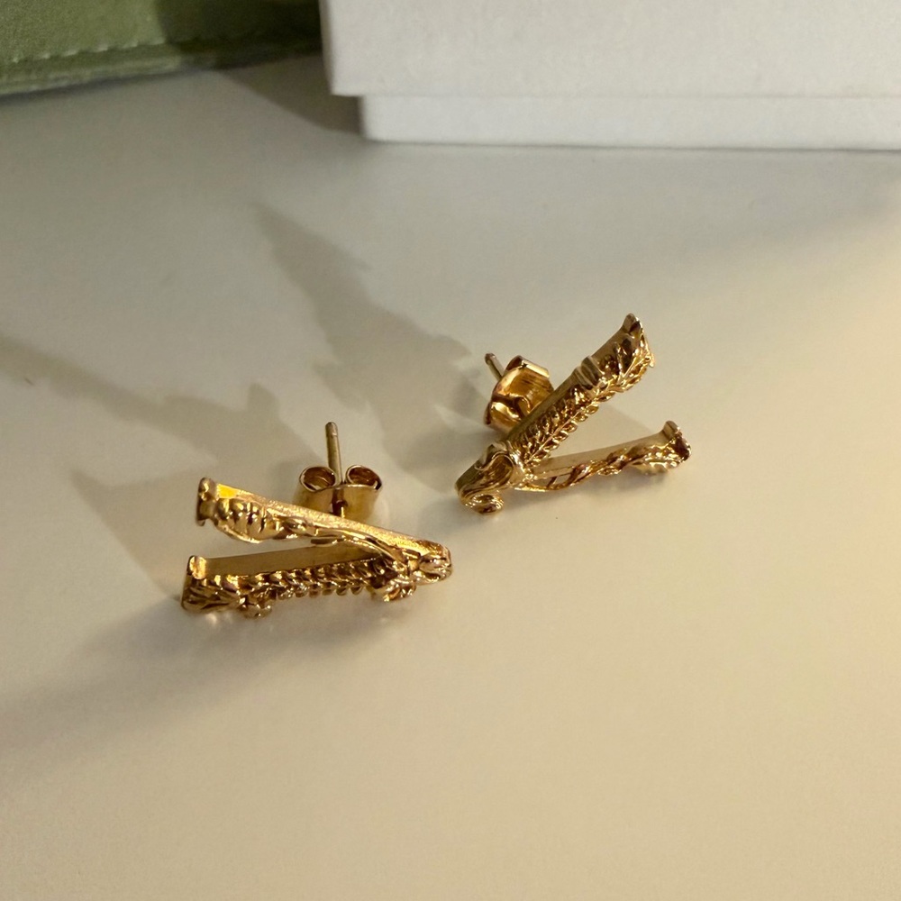 Versace Gold “Virtue” Earrings
